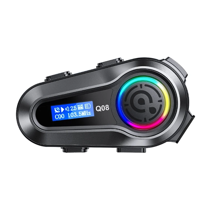 1Set FM Rádió Bluetooth 5.3 Vezeték nélküli, Vízálló Fülhallgató Motobike Fejhallgató LCD-Képernyő
