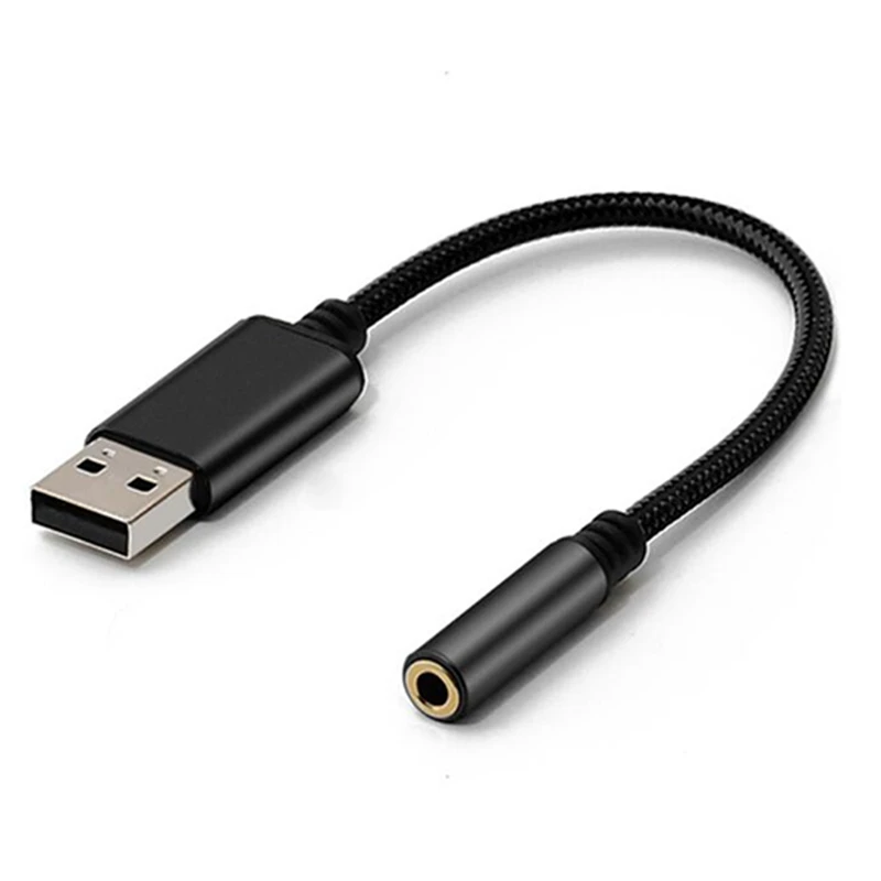 2X USB 3,5 Mm-es Fejhallgató Jack Audio Adapter,Külső Sztereó hangkártya PC, Laptop,A PS4 (0.6 Méter,Fekete)
