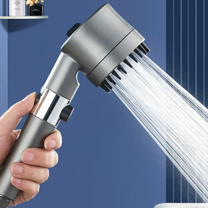3 Funkció Állítható ABS Kézi zuhanyfej Egy-Gomb Stop Magas Nyomás zápor Permetező háztartási Fürdőszoba Kiegészítők