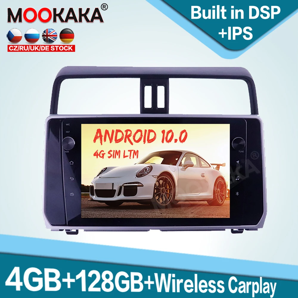 a Toyota Prado 2018 2019 128GB Carplay Android 10.0 Autó Multimédia Lejátszó, Auto Rádió GPS Navigáció Audio Sztereó Fejét DSP Egység