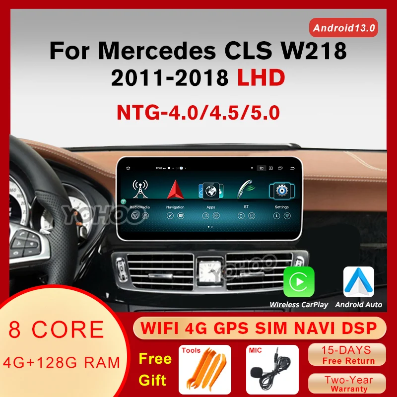 Android 12 Rendszert A Mercedes CLS-Osztály W218 2011-2018 Autó Multimédia Sztereó Carplay 4G WIFI, BT, GPS Navi Rádió Lejátszó