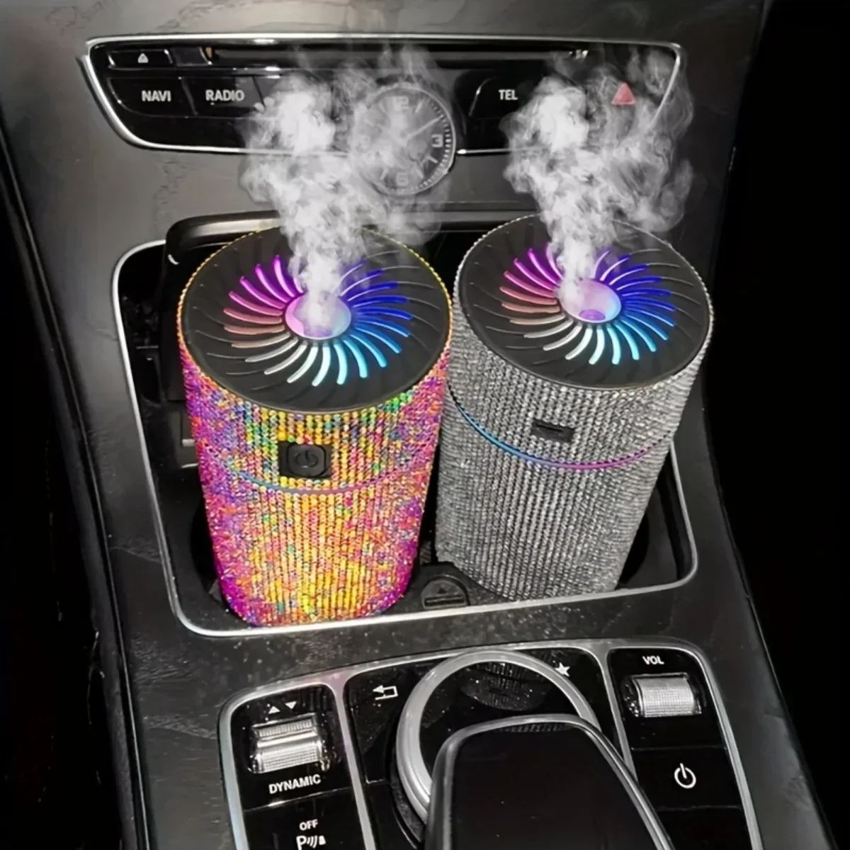 Autó Spray Aromaterápiás Motoros Fekete Technológia, Oxigén Bár Autós Légtisztító Párásító Belső Környezeti Fény