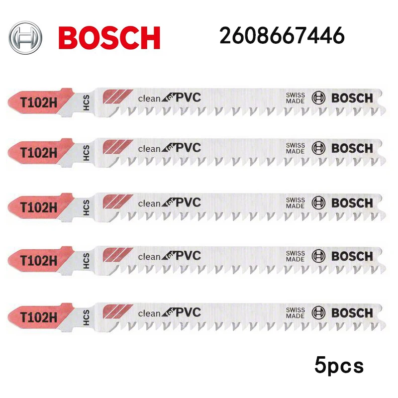 Bosch 2608667446 T102 H PVC Függőleges fűrészlap Tisztább 5 Db