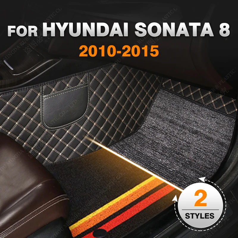 Dupla Réteg Autó Szőnyeg A Hyundai Sonata 8 2010 2011 2012 2013 2014 2015 Egyéni Auto Lábát, Párna, Szőnyeg Fedél Belső