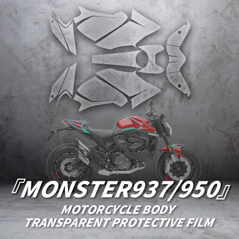 Használt DUCATI MONSTER937 957 Kerékpár Kiegészítők TPU Anyag Védelmére Film A Motorkerékpár Teljes Test Átlátszó Védőfóliát
