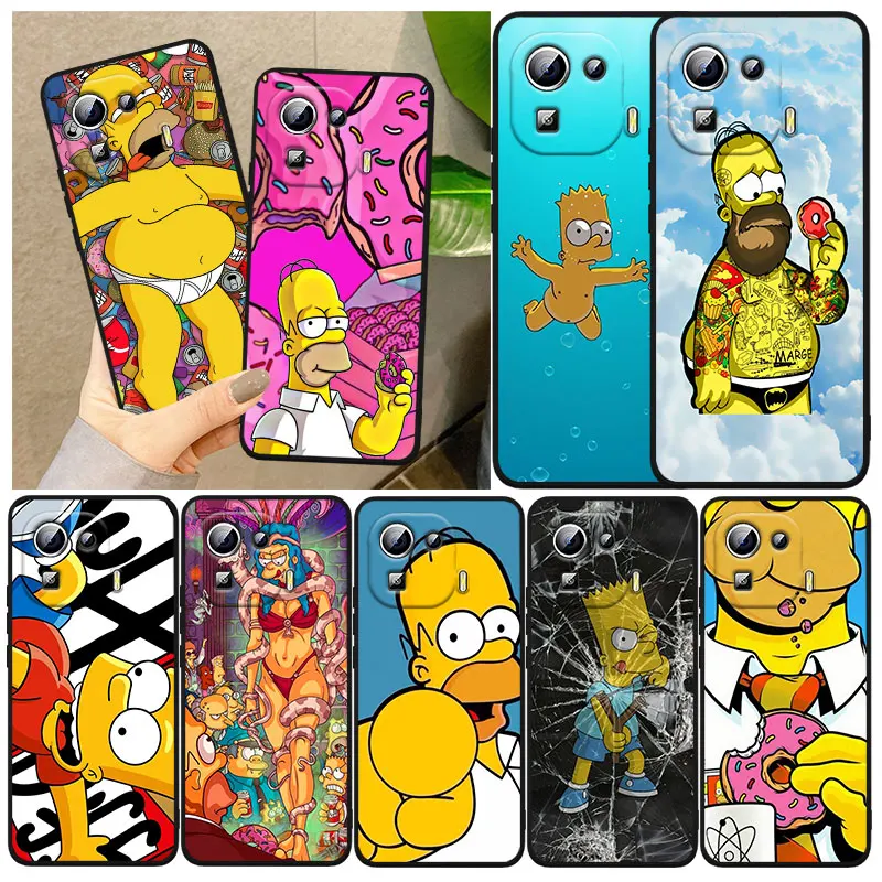 Homer Simpson Bart Simpson Telefon Esetében A Xiaomi Mi 12X 12 11 11T 11azt 10T 10 Pro Lite Ultra 5G 9T 8 A3 Fekete Borító