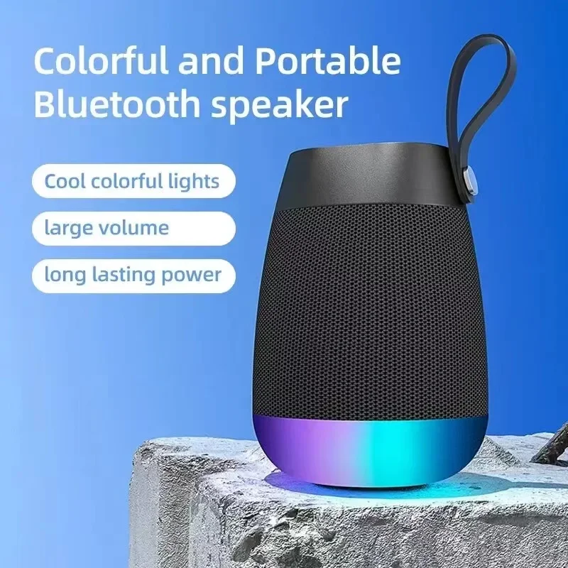 Hordozható Bluetooth Hangszóró Vezeték nélküli TWS Nehéz Basszus Légkör LED Könnyű Szövet Vízálló Hangszóró Külső Hangszóró