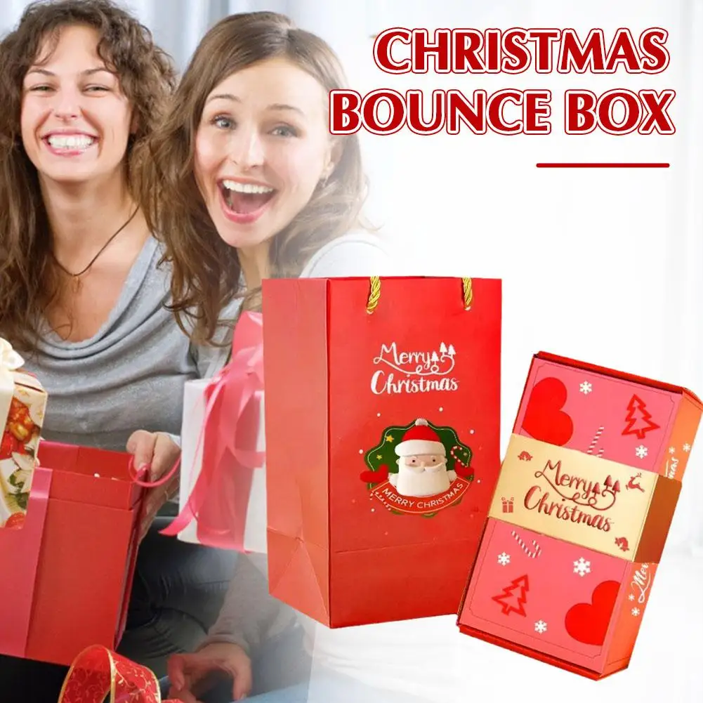 Karácsonyi Meglepetés Jumping Box díszdobozban Diy Összecsukható Papír Doboz Pénzt, Születésnapi, Esküvői Meglepetés Ugrál Doboz Karácsonyra O5W6