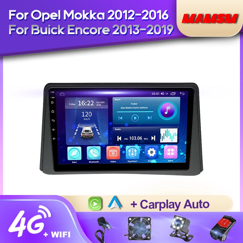 MAMSM Android 12 Autó Rádió Opei Mokka Buick Encore 2012-2019 Multimédia Bluetooth-Lejátszó GPS Navigációs 4G Carplay sztereó