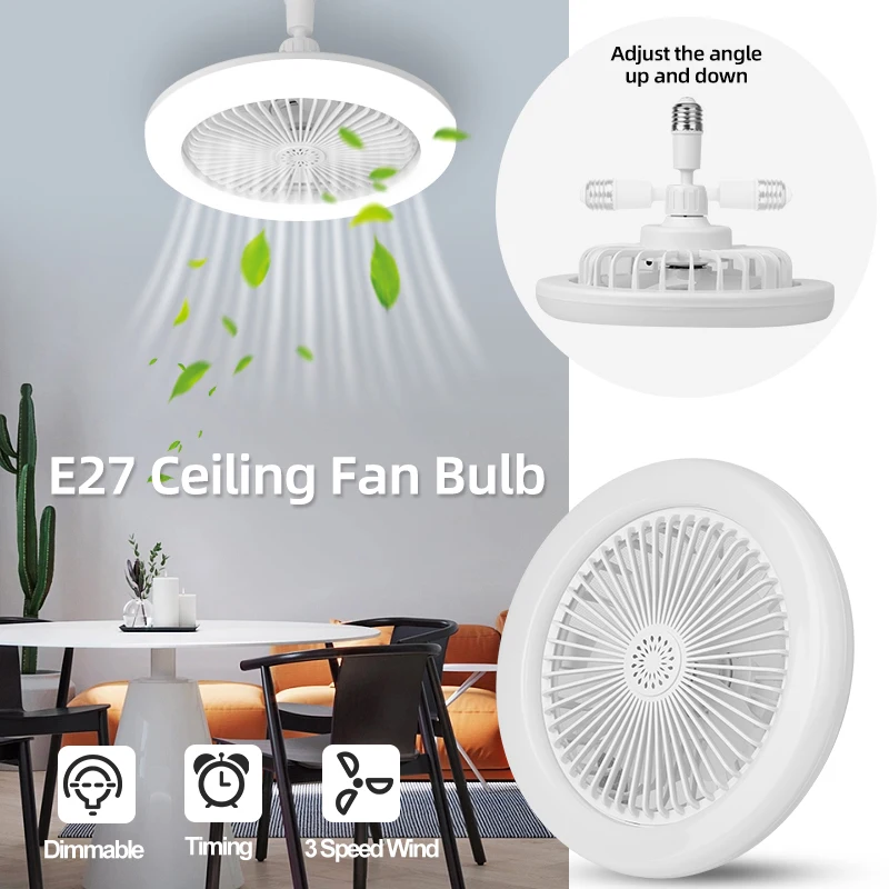 Mennyezeti Ventilátor, Világítás Ac85-265v Fényű Csendes E27 Távirányítóval A konyha, Hálószoba, Nappali Otthon Lámpatest