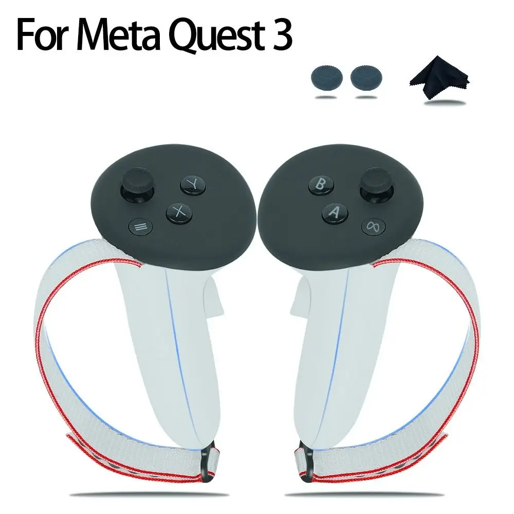 Meta Quest 3 Vezérlő Ujját Heveder Kezelni Fedél Állítható Csat 9 1 VR Tartozékok Beállítása Anti-Őszi Lencse Ruhával Joystick Sapkák