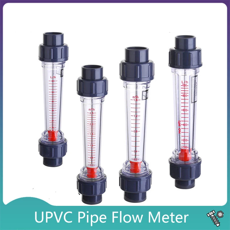 Műanyag Úszó Áramlásmérő Folyékony Víz áramlásmérő Rotameter UPVC Csővezeték Áramlásmérő 1 Db