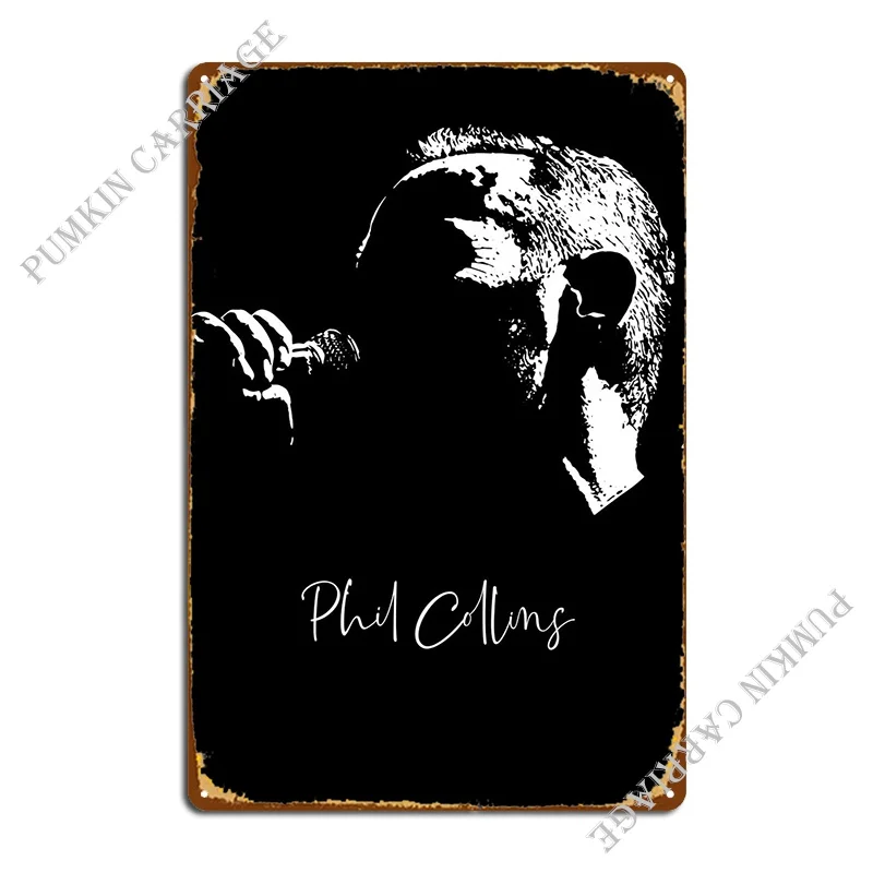 Phill Collins 2 Fém Plakett Poszter Haza Retro Barlang Fél Nyomtatott Adóazonosító Jel Poszter