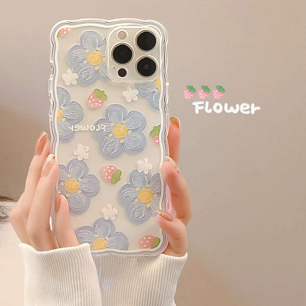 Retro édes nyári olaj festmény, virág átlátszó Telefon tok iPhone 15 14 13 11 12 Pro Max XR Xs Max 8 Plusz Esetben Aranyos Borító