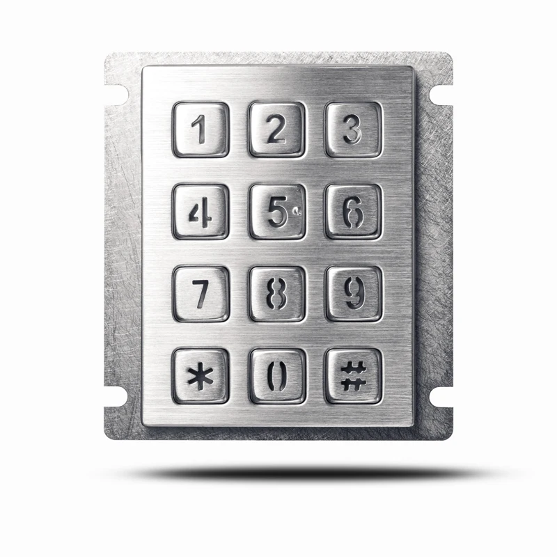 Szabadtéri 12 Kulcsok 3X4 Mátrix USB ATM Kioszk Access Control LED-es Háttérvilágítás a Háttérvilágítás Ipari Fém Numerikus Billentyűzet