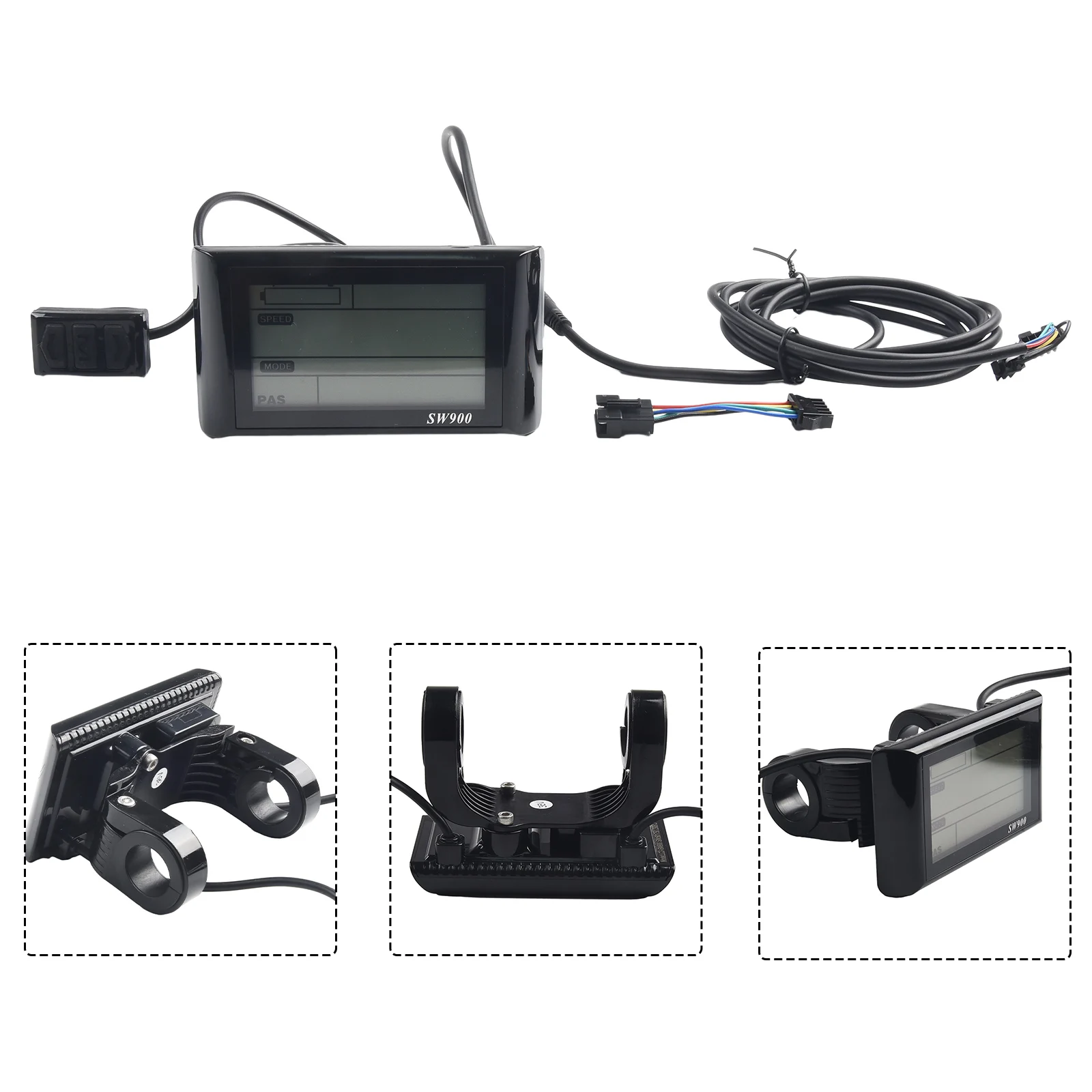 Teljesen Új, Tartós, Praktikus LCD-S900 Kijelző Fordulatszám-szabályozás UART 24/36/48V Elektromos Kerékpár Lámpa Plug-Mérő Csere
