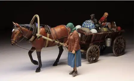 Unassambled 1/35 ősi Európai Civil, de a ló Gyanta ábra miniatűr modelleket, Festetlen