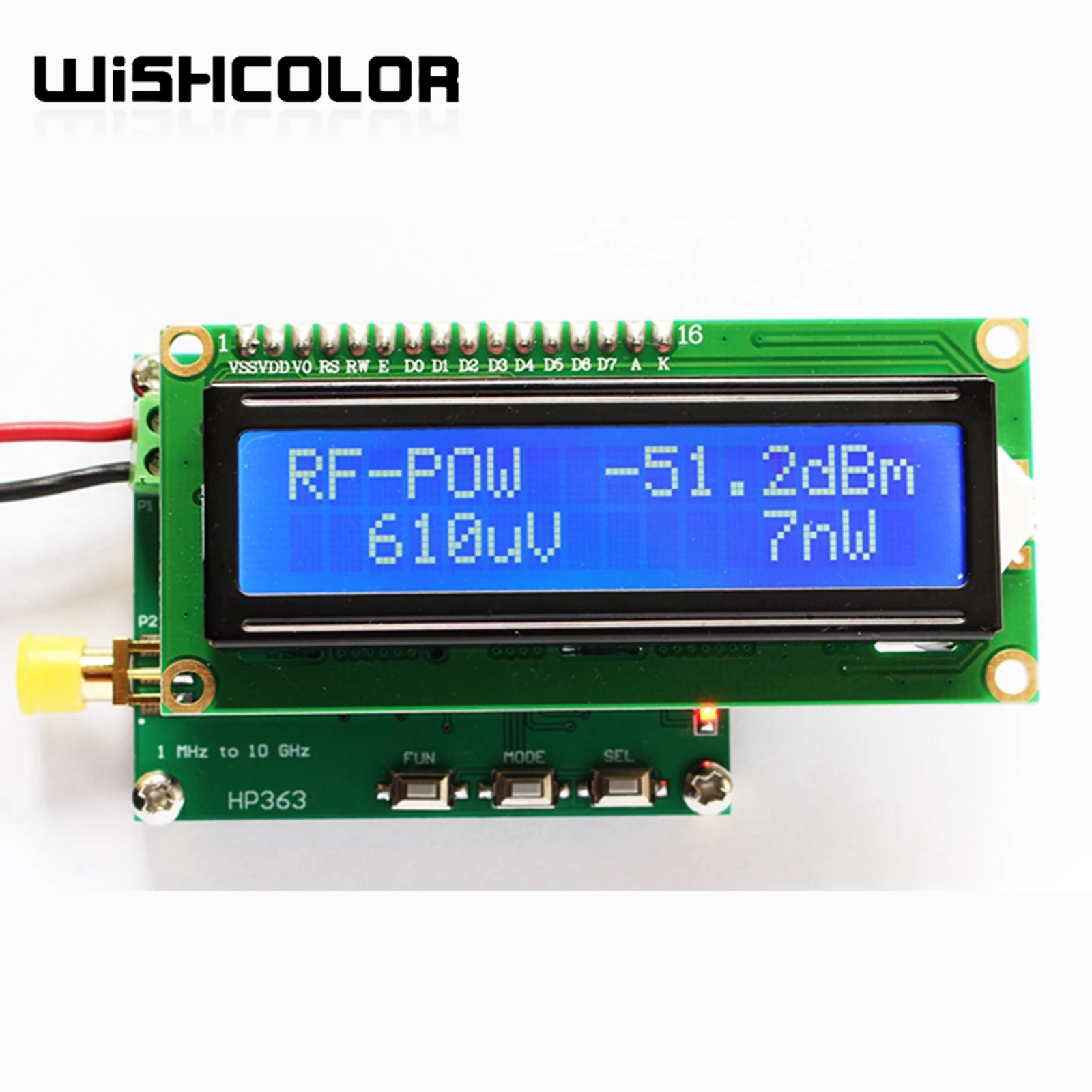 Wishcolor RF Teljesítmény Mérő -50, hogy 0dBm 1MHz~10GHz Teljesítmény Analizátor Teszter Állítható Csillapítás Érték Frekvencia Rádiós Eszköz